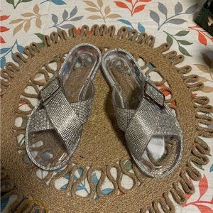Silver Glitter Style Sandals